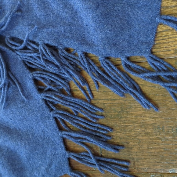 REPEAT CASHMERE I Navy Blue Open Front Fine Knit Fringed Cardigan Sweater, S - Picture 7 of 12